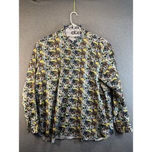 Inserach Icon Dress Shirt Men Sz 4XL Button Long Sleeve Premium Cotton Flip Cuff